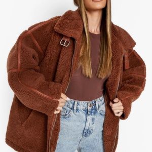 Boohoo teddy coat